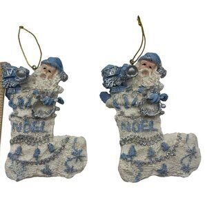 Vintage Noel & Love Christmas Stocking Ornaments A86